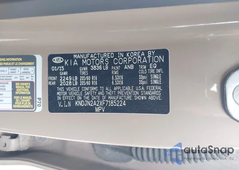 2015 Kia Soul z USA, uszkodzony, nr VIN KNDJN2A2XF7185224